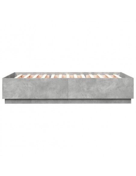 Giroletto Luci LED Grigio Cemento 150x200 cm Legno Multistrato