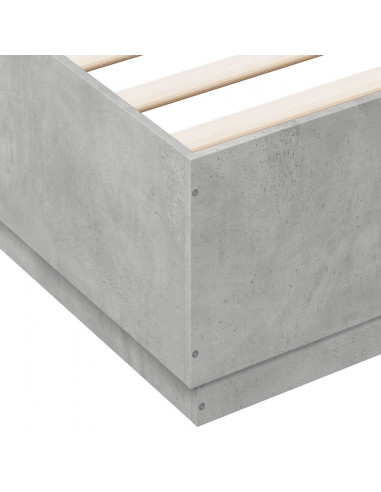 Giroletto Luci LED Grigio Cemento 150x200 cm Legno Multistrato