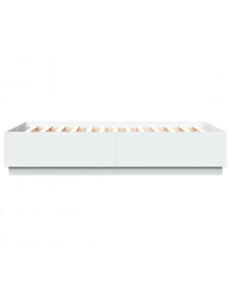 Giroletto con Luci LED Bianco 120x200 cm in Legno Multistrato