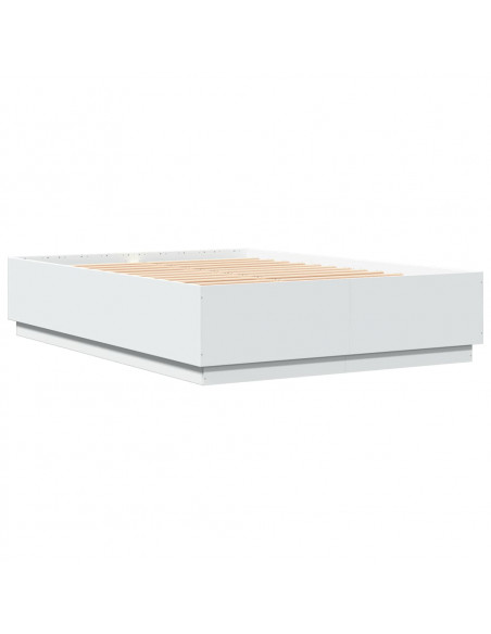 Giroletto con Luci LED Bianco 120x200 cm in Legno Multistrato