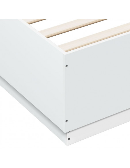 Giroletto con Luci LED Bianco 120x200 cm in Legno Multistrato