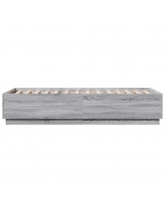 Giroletto Luci LED Grigio Sonoma 100x200cm in Legno Multistrato 2