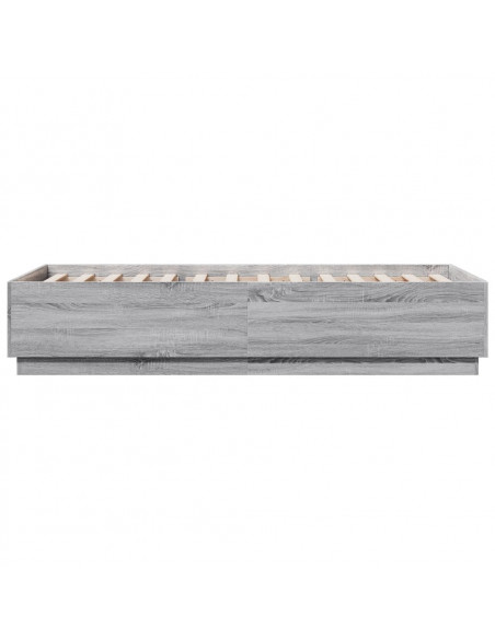 Giroletto Luci LED Grigio Sonoma 100x200cm in Legno Multistrato