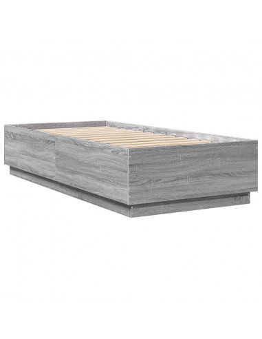 Giroletto Luci LED Grigio Sonoma 100x200cm in Legno Multistrato