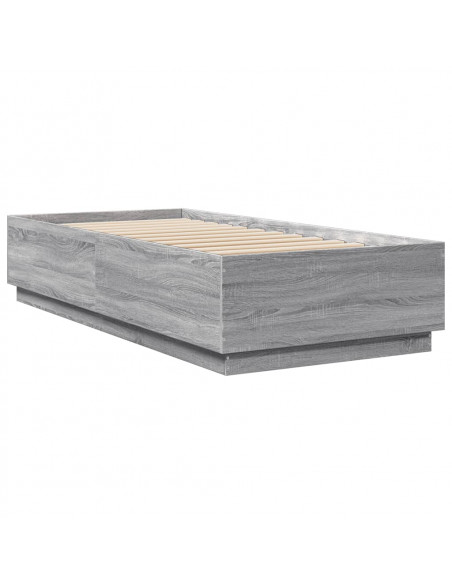 Giroletto Luci LED Grigio Sonoma 100x200cm in Legno Multistrato