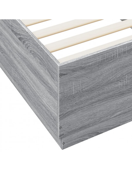 Giroletto Luci LED Grigio Sonoma 100x200cm in Legno Multistrato