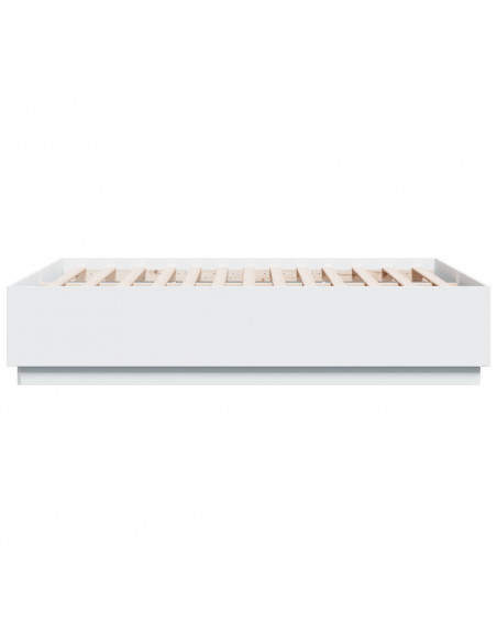 Giroletto con Luci LED Bianco 140x190 cm in Legno Multistrato