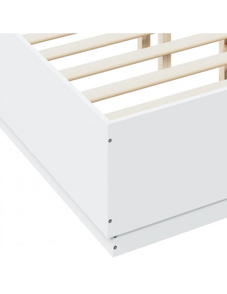 Giroletto con Luci LED Bianco 140x190 cm in Legno Multistrato
