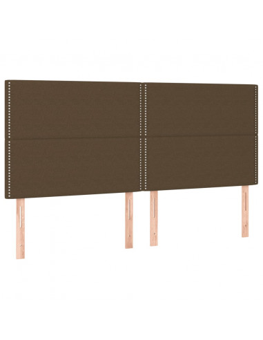 Giroletto a Molle con Materasso Marrone Scuro 200x200cm Tessuto