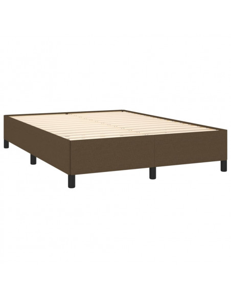Giroletto a Molle con Materasso Marrone Scuro 140x190cm Tessuto