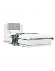 Giroletto con Testiera Bianco 90x200 cm in Legno Multistrato 2