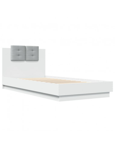 Giroletto con Testiera Bianco 90x200 cm in Legno Multistrato