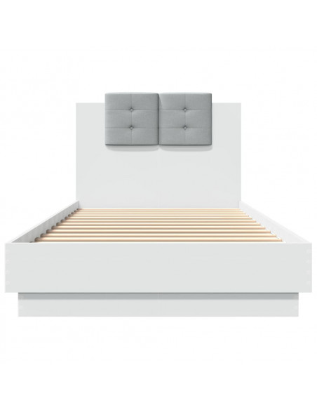 Giroletto con Testiera Bianco 90x200 cm in Legno Multistrato