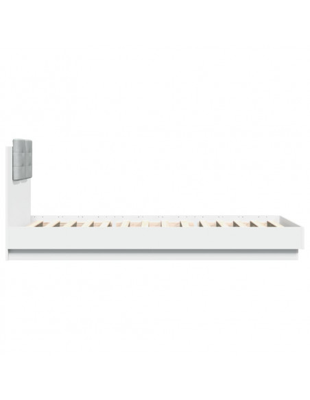 Giroletto con Testiera Bianco 90x200 cm in Legno Multistrato
