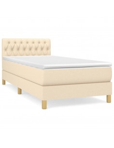 Giroletto a Molle con Materasso Crema 100x200 cm in Tessuto 2