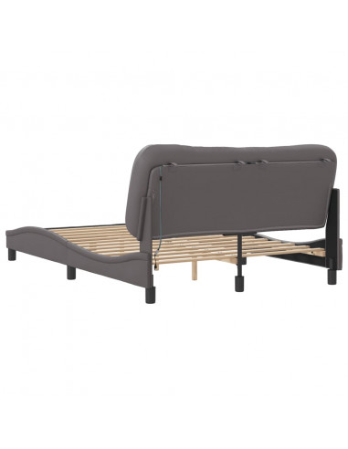 Giroletto con Luci LED Grigio 140x190 cm in Similpelle