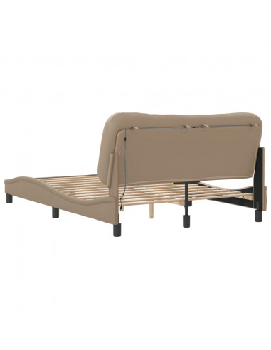 Giroletto con Luci LED Cappuccino 140x190 cm in Similpelle