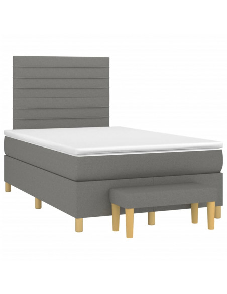 Giroletto a Molle con Materasso Grigio Scuro 120x190cm Tessuto