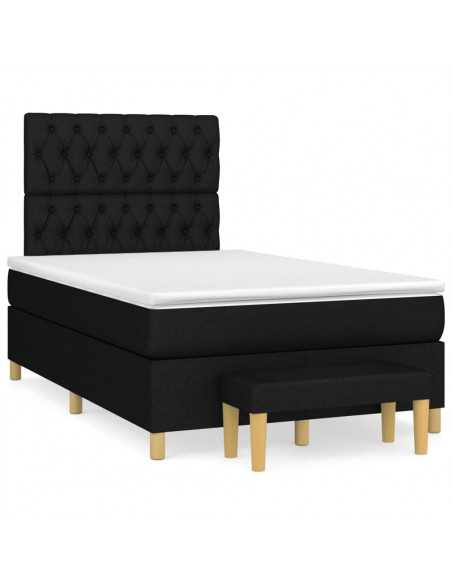 Giroletto a Molle con Materasso Nero 120x190 cm in Tessuto