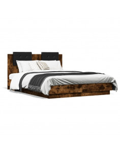 Giroletto con Testiera Rovere Fumo 120x190 cm Legno Multistrato 2