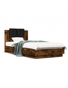 Giroletto con Testiera Rovere Fumo 90x200 cm Legno Multistrato 2