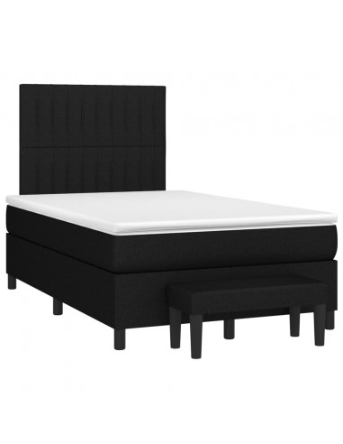 Giroletto a Molle con Materasso Nero 120x190 cm in Tessuto