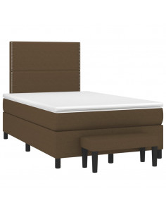 Giroletto a Molle con Materasso Marrone Scuro 120x190cm Tessuto 2