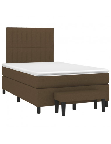 Giroletto a Molle con Materasso Marrone Scuro 120x190cm Tessuto