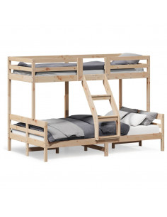 Letto a Castello 80x200/120x200 cm in Legno Massello di Pino 2