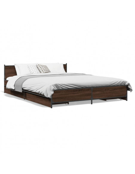 Giroletto Cassetti Rovere Marrone 120x200 cm Legno Multistrato