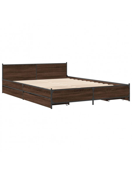 Giroletto Cassetti Rovere Marrone 120x200 cm Legno Multistrato