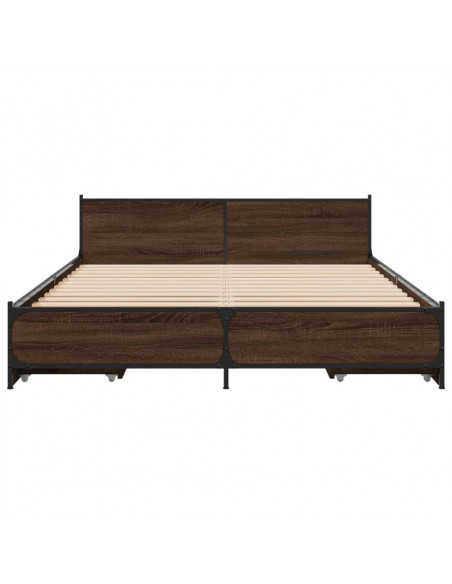 Giroletto Cassetti Rovere Marrone 120x200 cm Legno Multistrato