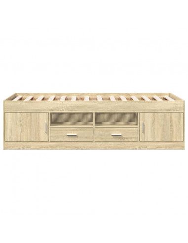 Divano Letto con Cassetti Rovere Sonoma 100x200 cm Multistrato