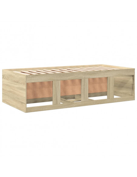 Divano Letto con Cassetti Rovere Sonoma 100x200 cm Multistrato