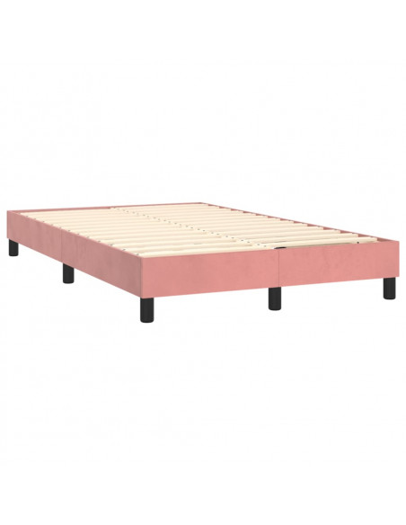 Giroletto a Molle con Materasso Rosa 120x200 cm in Velluto