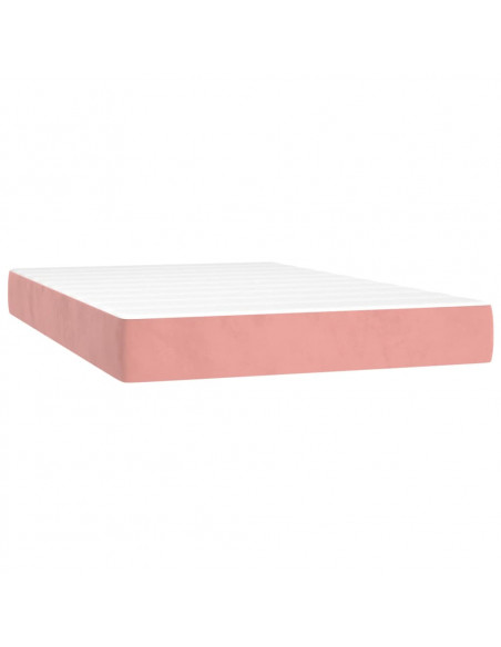 Giroletto a Molle con Materasso Rosa 120x200 cm in Velluto