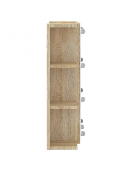 Mobile a Specchio con LED Rovere Sonoma 70x16,5x60 cm