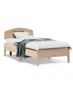 Giroletto con Testiera 75x190 cm in Legno Massello di Pino 2