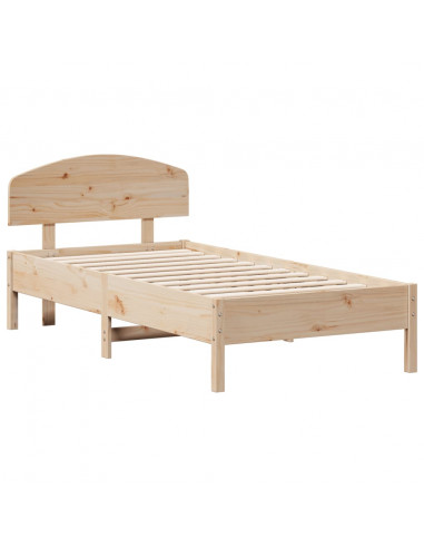 Giroletto con Testiera 75x190 cm in Legno Massello di Pino