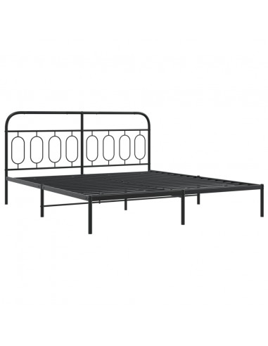 Giroletto con Testiera e Pediera Metallo Nero 183x213 cm