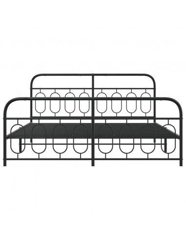 Giroletto con Testiera e Pediera Metallo Nero 183x213 cm