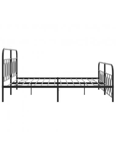 Giroletto con Testiera e Pediera Metallo Nero 183x213 cm