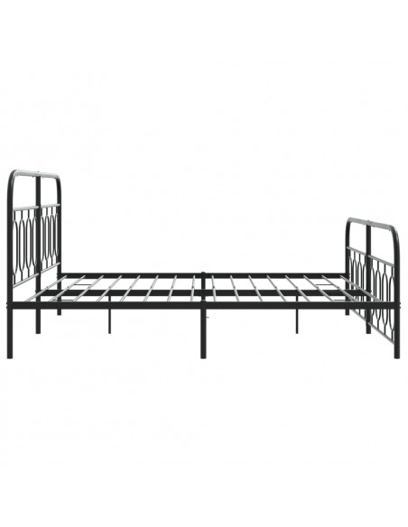 Giroletto con Testiera e Pediera Metallo Nero 183x213 cm