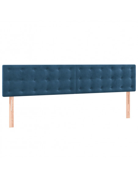 Giroletto a Molle con Materasso Blu Scuro 180x200 cm in Velluto
