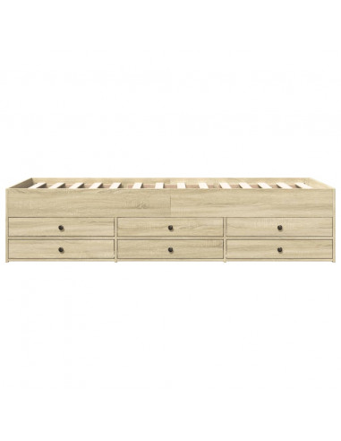 Divano Letto con Cassetti Rovere Sonoma 75x190 cm Multistrato