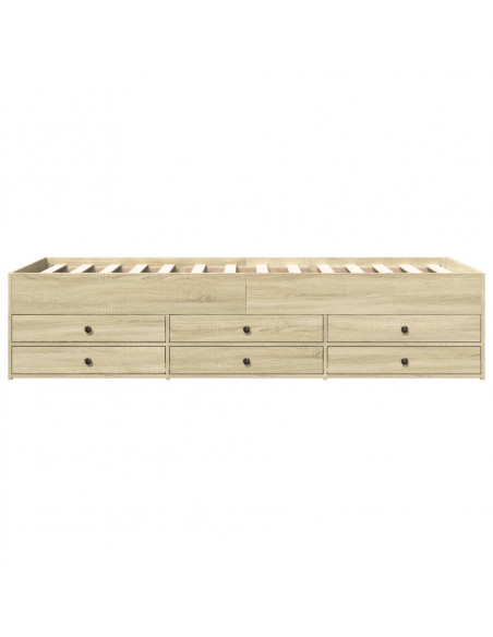 Divano Letto con Cassetti Rovere Sonoma 75x190 cm Multistrato