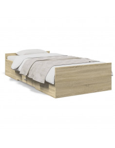 Giroletto Cassetti Rovere Sonoma 90x200 cm Legno Multistrato 2