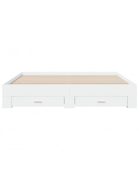 Giroletto con Cassetti Bianco 200x200 cm in Legno Multistrato