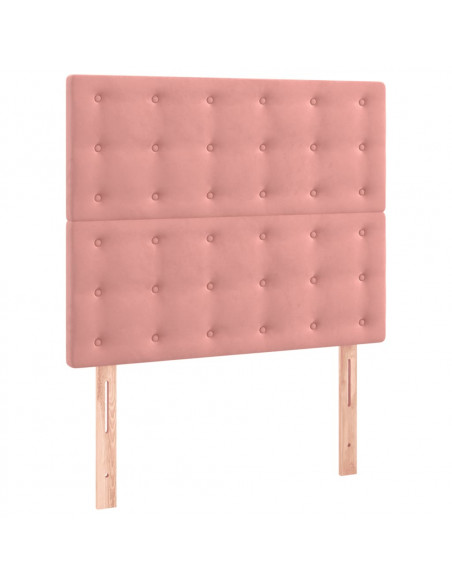Giroletto con Testiera Rosa 90x200 cm in Velluto