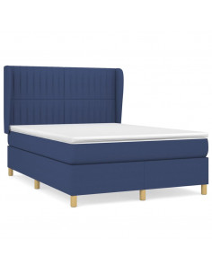 Giroletto a Molle con Materasso Blu 140x190 cm in Tessuto 2